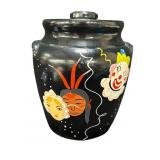 Vintage Ransburg hand painted ceramic jar