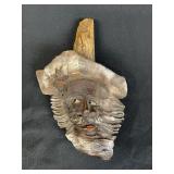 Vintage carved wood man wall art