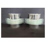 Pair of Art Deco style chrome and glass sconces