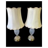 Pair of vintage cut glass table lamps
