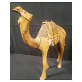 Carved wood camel figurine