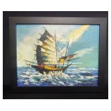 Signed Reva oil painting on board