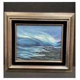 Oil painting on board beachscape