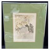 Framed signed Salvador Dali lithograph on rag