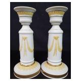 Pair of Bisque with yellow drape designs