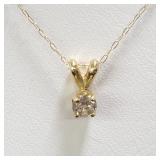 14k gold necklace with 14k gold and diamond