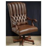 Leather tufted executive office chair