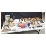 Box of miscellaneous vase, mirror, pitcher,