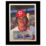 Pete Rose signed card on sticker