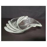 Clear and frosted glass center bowl