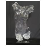 Large acrylic nude sculpture on granite base
