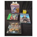 Box of miscellaneous video games, watch, etc