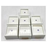 2.0ctw traingle tanzanite gemstones. 7 total,