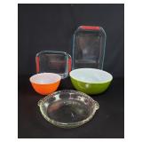 Box of  Pyrex bakeware