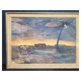 Vintage signed oil painting on canvas