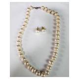 Fresh water pearl necklace with earrings