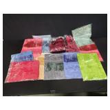 Thirteen silk scarves