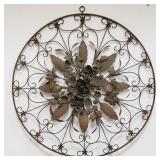 50s floral metal wall decor