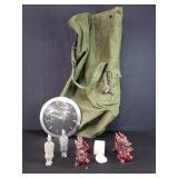 Box of miscellaneous composite dragons, onyx