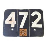 Vintage motorcycle racing number plate