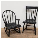 Pair of vintage ebonized child