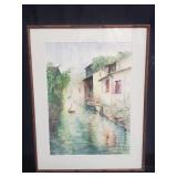 Signed Asian watercolor painting