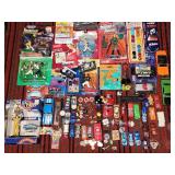 Vintage misc items: NASCAR, action figures, pins