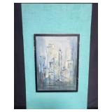 Abstract oil painting on board