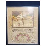 Vintage signed embroidery