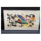 Vintage framed Joan Miró lithograph on paper