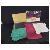 Group of table clothes, place matts,