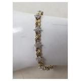 14k gold and diamond bracelet