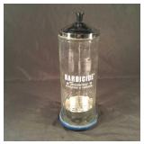 Vintage barber Barbicide glass disinfectant jar