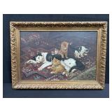 Framed antique oil on canvas