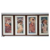 4 Mucha prints, bundled