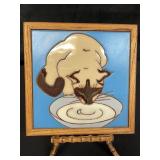 Vintage Italian ceramic Siamese cat tile