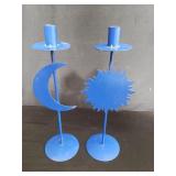 The sun and the moon metal candle holders