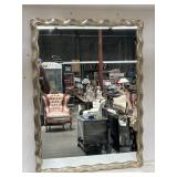 Vintage wood frame wall mirror