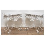Pair of vintage wrought iron side tables
