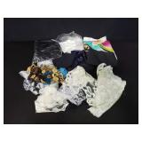 Group of polyester laces and polyester scarves