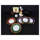 Five porcelain plates, Ikea ceramic bowl Lenox