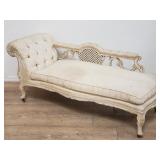 Vintage fainting couch on casters