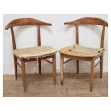 Pair of Hans Wegner-style mid-century modern