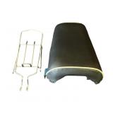 Vintage motorcycle leather seat & rack