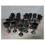 Group of ebony glass stemware