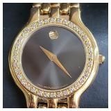 Movado watch with diamond bezel
