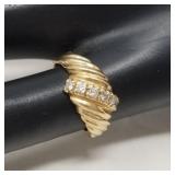 14k gold and diamond ring