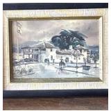 Vintage Arthur Riley watercolor print
