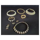 Group of costume jewelry necklaces, bracelets,