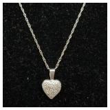 14k white gold chain with 18k white gold heart